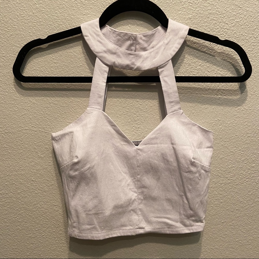 Charlotte Russe Collared Crop Top